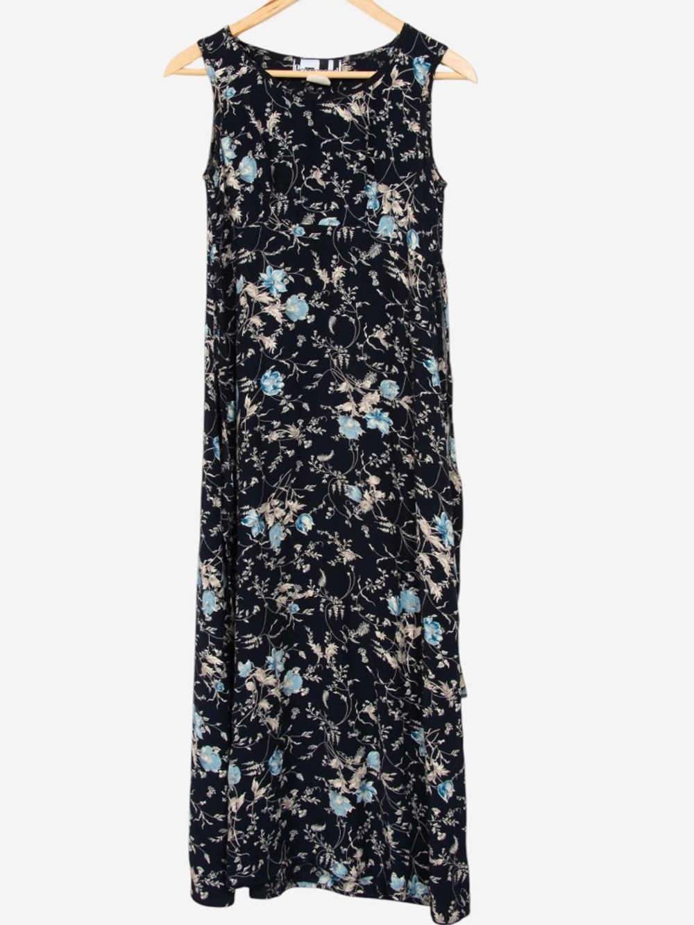 vintage 90s black floral summer tank sun dress size 3